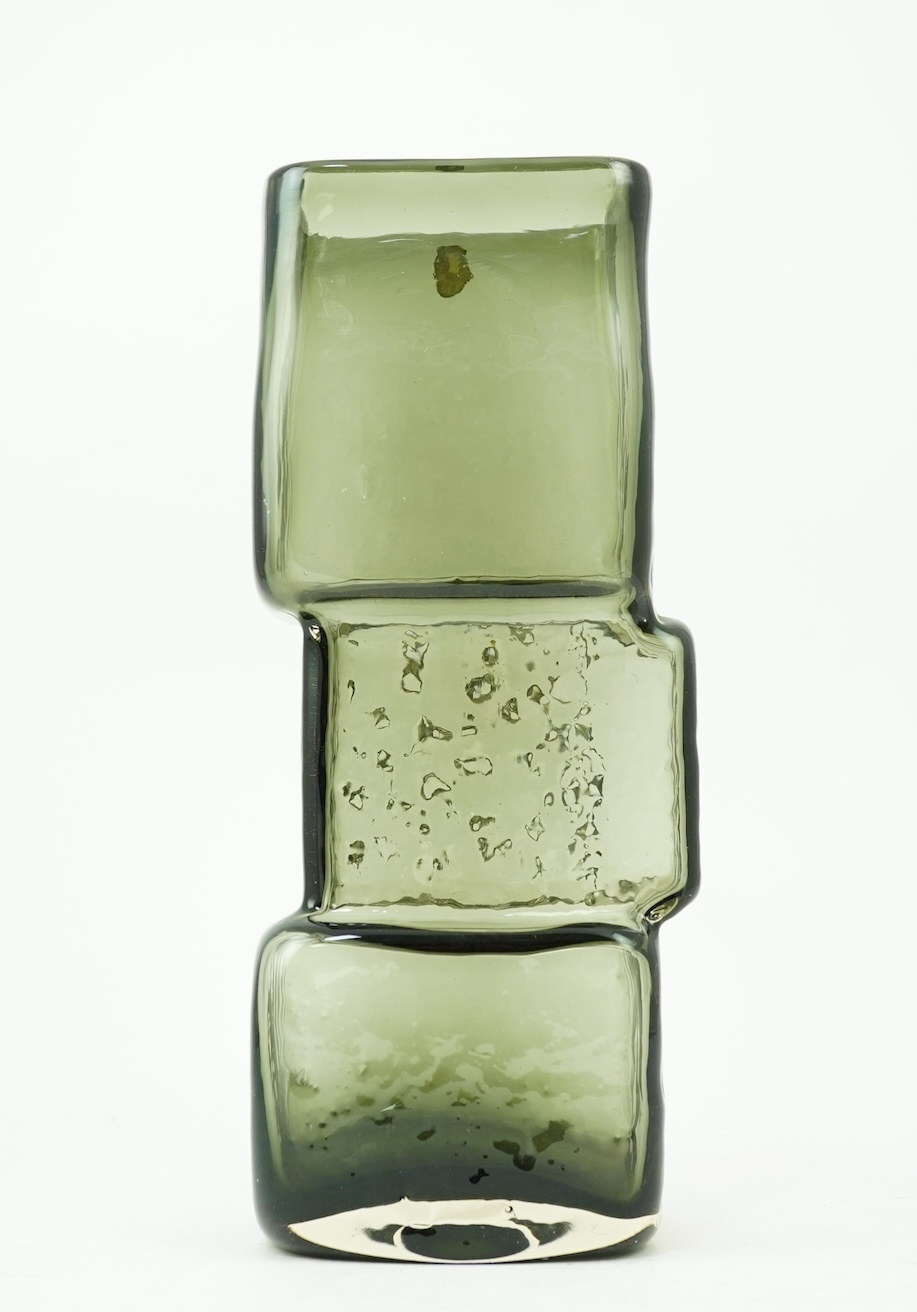 Whitefriars: A Textured range 'Drunken Bricklayer' vase designed by Geoffrey Baxter